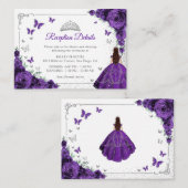 Purple Silver Quincenarea Reception Details エンクロージャーカード (正面/裏面)