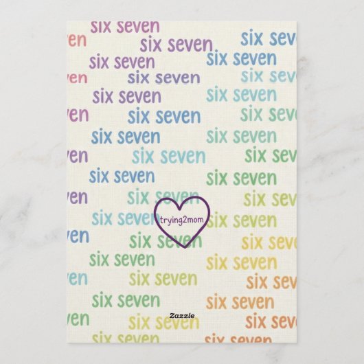 Purple Six Seven Brain Rot Birthday 招待状 (裏面)