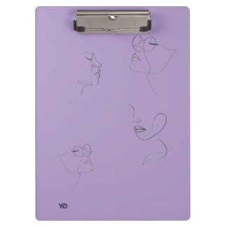 Purple Sketch-Style Notebook – Aesthetic Hardcover クリップボード