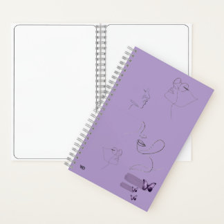 Purple Sketch-Style Notebook – Aesthetic Hardcover ノートブック