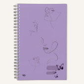 Purple Sketch-Style Notebook – Aesthetic Hardcover ノートブック (正面)