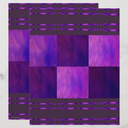 Purple Skies Tiles Scrapbook Paper 2-Sided Page (正面/裏面)
