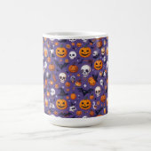 Purple Skull & Pumpkin Festival Pattern Mug コーヒーマグカップ (中央)