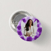 Purple Sky Funeral Memorial Button Rose Angel Wing 缶バッジ (正面&裏面)