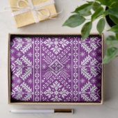 Purple Snowflake & Floral Fair Isle Christmas 薄葉紙 (ギフト)