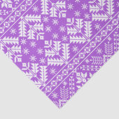 Purple Snowflake & Floral Fair Isle Christmas 薄葉紙 (詳細)