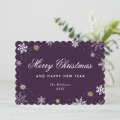 Purple Snowflake Watercolor Botanical  シーズンカード (スタンド正面)