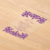 Purple Snowflake Winter Sweet 16 アクリル招待状 (レイダウン)