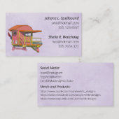 Purple Social calling card-Pink Lifeguard Tower 名刺 (正面/裏面)