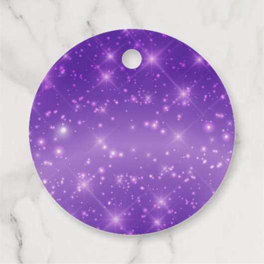Purple Sparkle卒業生ありがとう卒業パーティー フェイバータグ (裏面)