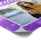 Purple Sparkle大学院写真卒業パーティー ポスター (角)