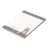 Purple Sparkle Brown Cool Cat Glasses   ノートパッド (回転)