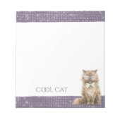 Purple Sparkle Brown Cool Cat Glasses   ノートパッド (正面)