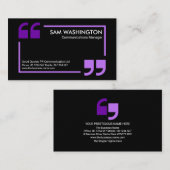 Purple Speech Box Quotation Mark Press Reporter（紫の 名刺 (正面/裏面)