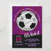 Purple Sporty Guys and Boys  Birthday  招待状 (正面)