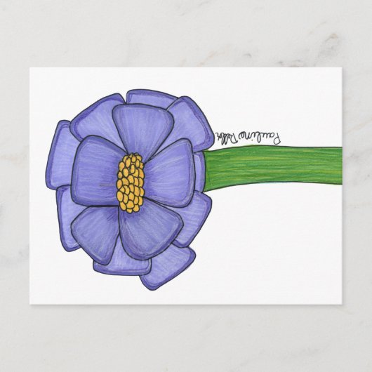 Purple Square Flower Postcard ポストカード (正面)