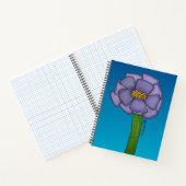 Purple Square Flower with Blue background ノートブック (内部)