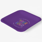 Purple Square Paper Plates Custom Logo Printed ペーパープレート (傾斜あり)