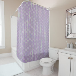 Purple Square Pattern Shower Curtain シャワーカーテン