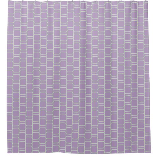 Purple Square Pattern Shower Curtain シャワーカーテン (正面)