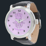 Purple Squid Design 腕時計<br><div class="desc">Wrist watch with a squid design. You can customise this watch with any text of your choice. Should you require any help with customising then contact us through the message link on this page. Purple squid design personalised watch</div>