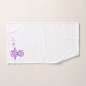 Purple Squid Design Monogrammed バスタオルセット (ハンドタオル)