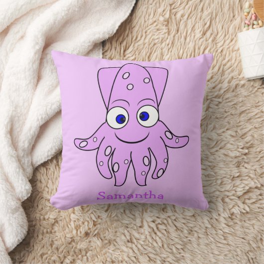 Purple Squid Design Personalised クッション (ブランケット)