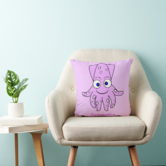 Purple Squid Design Personalised クッション