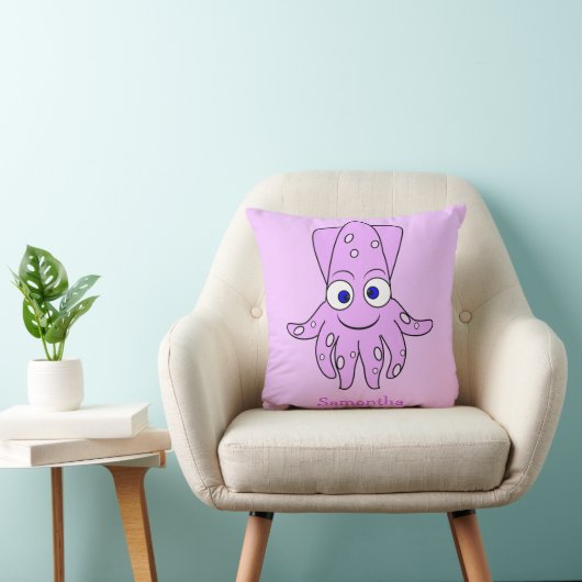 Purple Squid Design Personalised クッション (椅子)