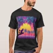 Purple Squirrel Over Neon Tropics Tシャツ (正面)
