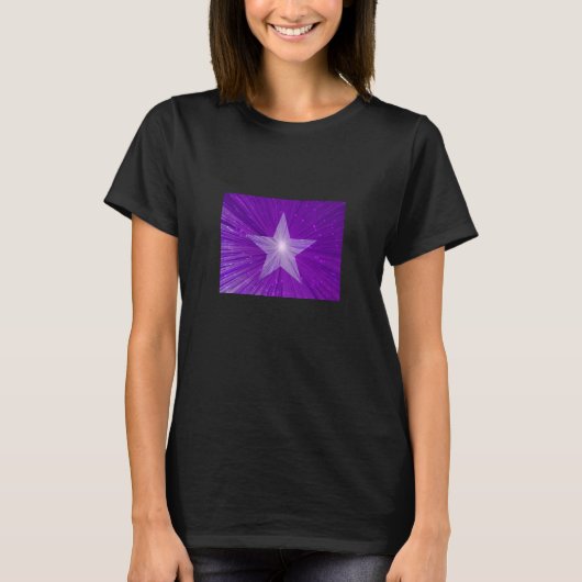 Purple Starの女性のTシャツブラック Tシャツ (正面)