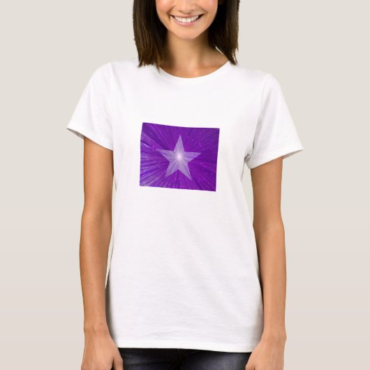 Purple Star女子Tシャツ白 Tシャツ (正面)