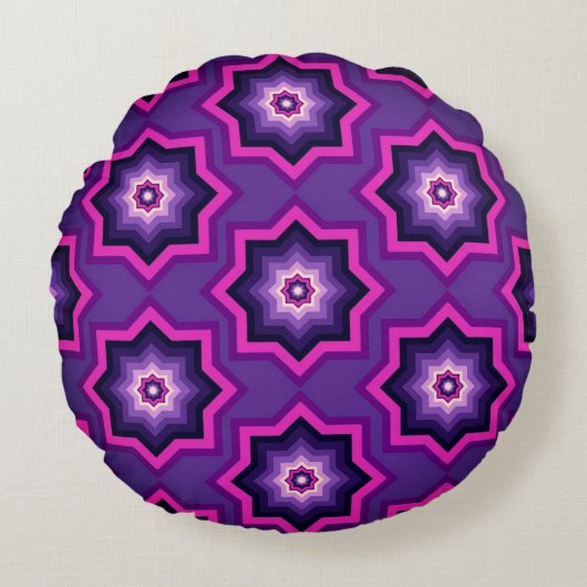 Purple Star Round Throw Pillow ラウンドクッション (正面)