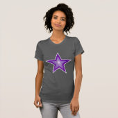 Purple Star White女性のTシャツグレー Tシャツ (正面フル)