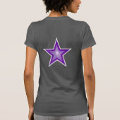 Purple Star White STAR！フロント&バックTシャツ Tシャツ (裏面)