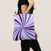 Purple Starburst Tote Bag Lilac Rays Pattern Bag トートバッグ (クローズアップ)