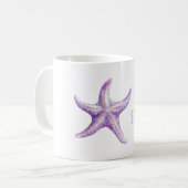 Purple Starfish コーヒーマグカップ (正面左)