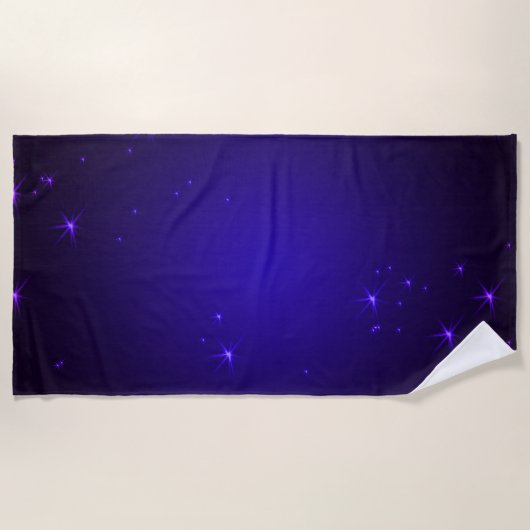 Purple Stars ビーチタオル (正面)
