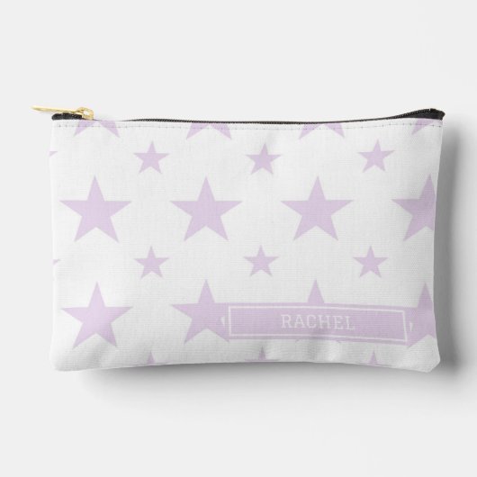 Purple Stars Pattern Constellation Pencil アクセサリーポーチ (正面)
