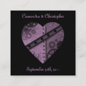 Purple steampunkの結婚ゲストの予約情報 エンクロージャーカード (裏面)
