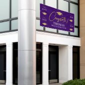 Purple Step and repeat Graduation Backdrop banner  横断幕 (ビルの外側)