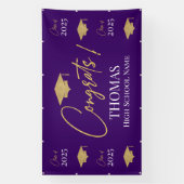 Purple Step and repeat Graduation Backdrop banner  横断幕 (縦)