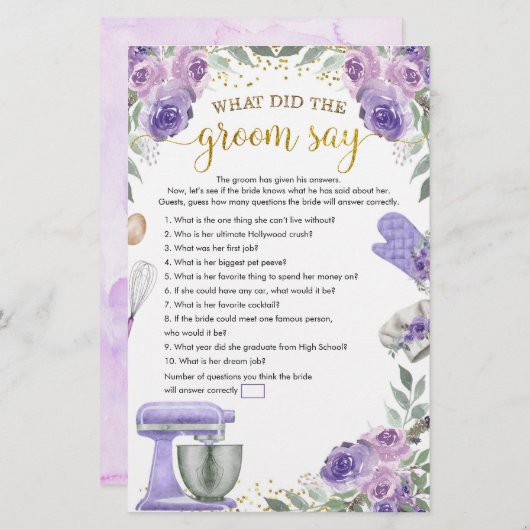 Purple Stock the Kitchen Groom (正面/裏面)