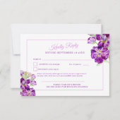 Purple stock water color結婚's Photo RSVPカード (正面)