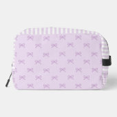 Purple Stripe Bow Pattern Coquette Cosmetic ドップキット (裏面)