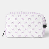 Purple Stripe Bow Pattern Coquette Cosmetic ドップキット (裏面)