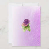 Purple StripePetuniasと金ゴールド結婚式招待状 招待状 (裏面)