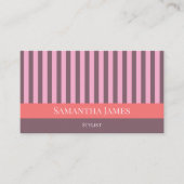 Purple Stripes Colorful Pink Orange 名刺 (正面)