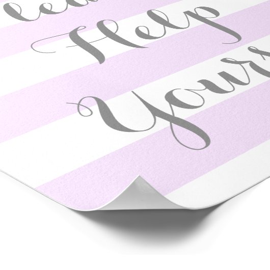 Purple Stripes Silver Snow Please Help Yourself ポスター (角)