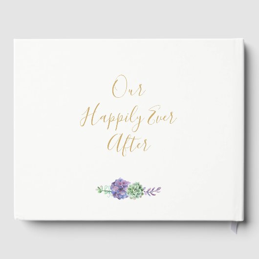 Purple Succulentsのゲスト結婚ズブックキープサケ ゲストブック (裏面)